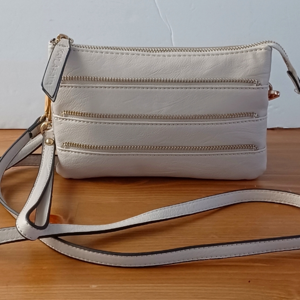 Kayla + Ava Crossbody/Wristlet Bag Beige Color